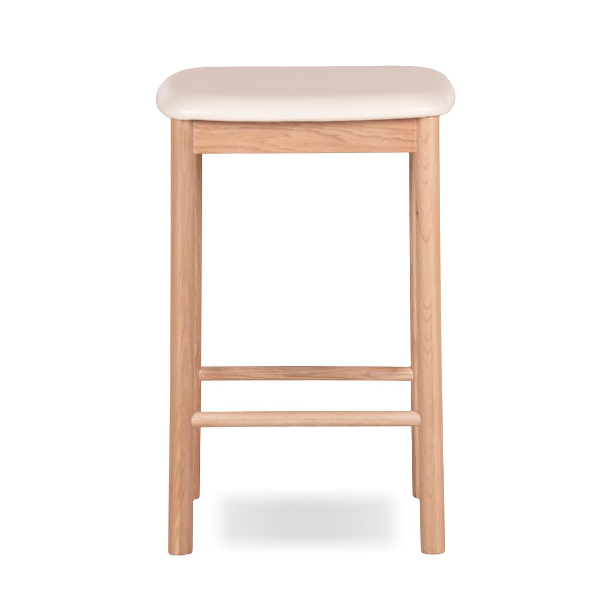 Voss barstol (h68) lys heltre eik/sete lys beige PU