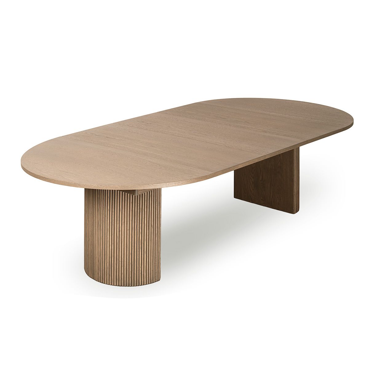 Noor rundt spisebord ø120 (270) med 3 tilleggsplater (gråoljet eik)