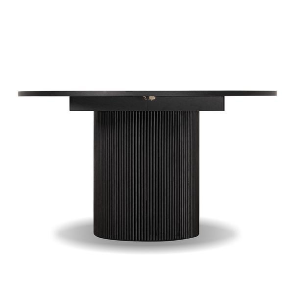 Hovedbilde Noor rundt spisebord ø135 (285) med 3 tilleggsplater (sort eik)