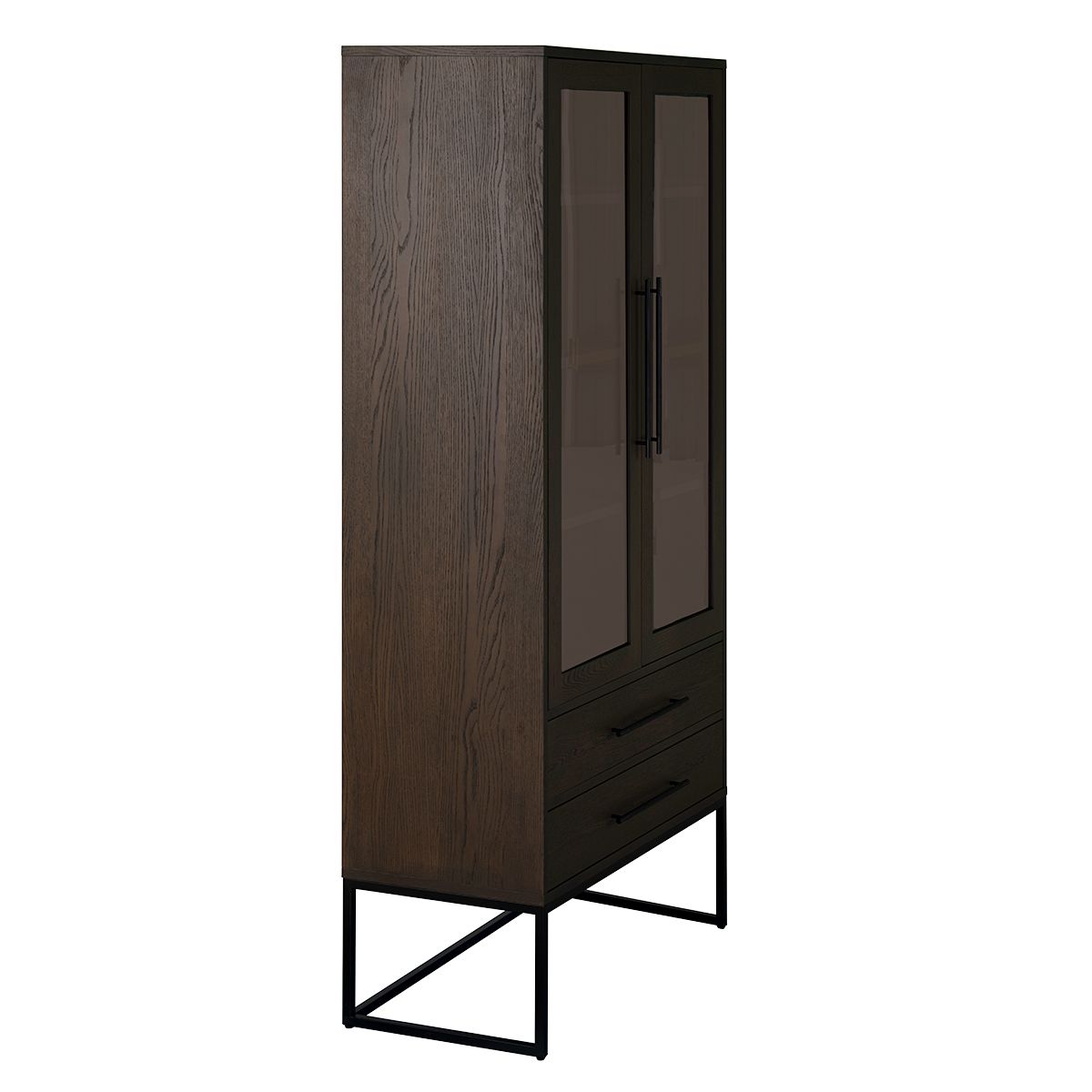 Mood vitrineskap (røkt eik 100x40x200) 