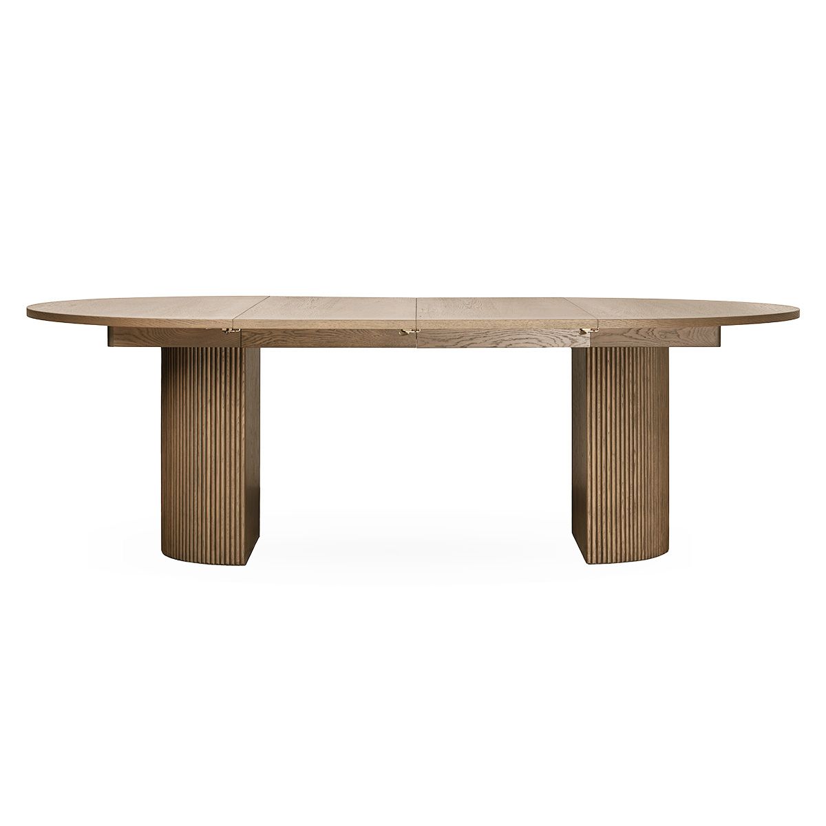 Noor rundt spisebord ø120 (270) med 3 tilleggsplater (gråoljet eik)